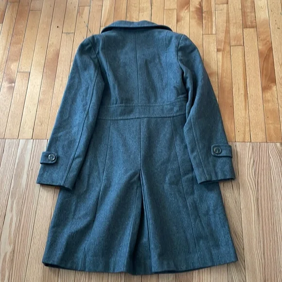 Kenneth Cole Pea Coat Womens 10 Gray Button Up Wool Preppy Classic Ladies - Picture 11 of 11